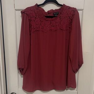 City Chic Women's Mauve Lace Blouse